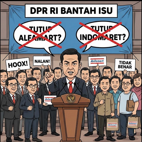 Ilutrasi DPR RI Angkat Bicara soal Wacana dukung penutupan gerai Alfamart Indomaret.