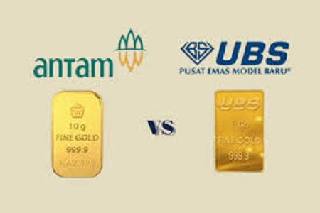 Emas UBS vs logam mulia Antam.(Sumber/Google)