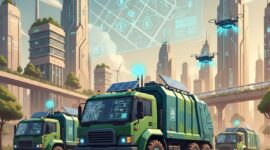 Ilustrasi armada sampah berbasis GPS.