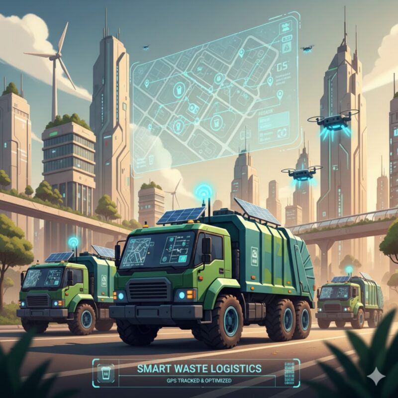 Ilustrasi armada sampah berbasis GPS.