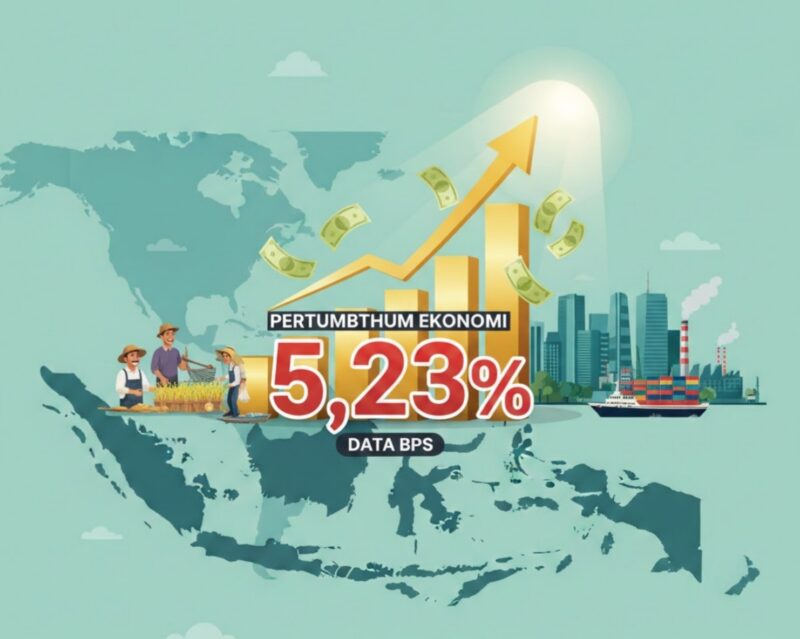 Ilustrasi peningkatan Ekonomi Indonesia berdasarkan data BPS