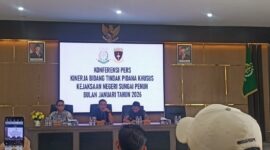 Suasana Pers Rilis yang dilaksanakan Kejari Sungai Penuh