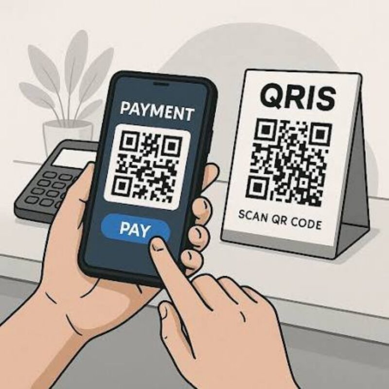 Ilustrasi pembayaran melalui Qris