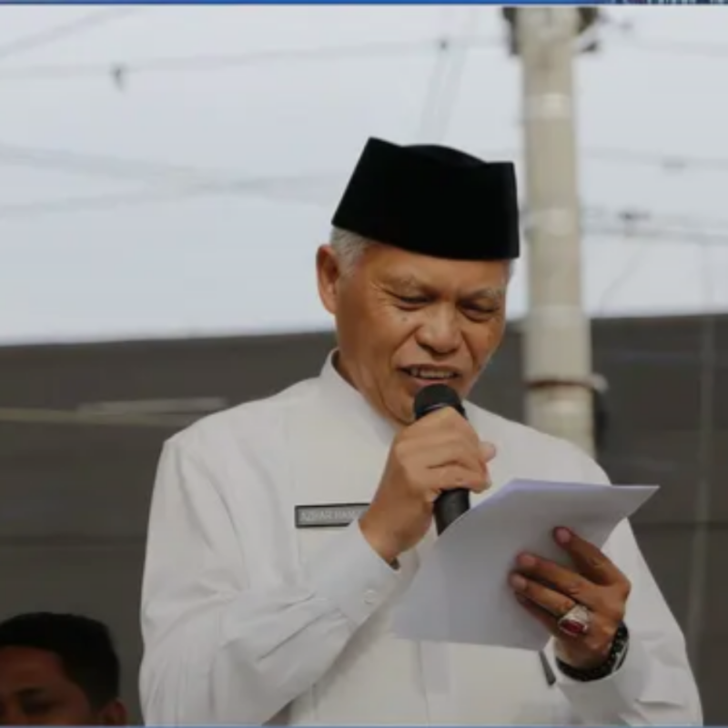Wawako Azhar Hamzah Lepas Pawai Tarhib Ramadhan 1447 H di Lapangan Merdeka