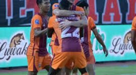 Selebrasi gol Koldo Obieta untuk borneo FC. (Sumber/Google)