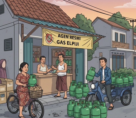 Ilustrasi warga beli gas LPG 3 Kg