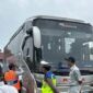 Prosesi pemeriksaan bus AKAP yang dilaksanakan Polres bungo bersama instansi terkait