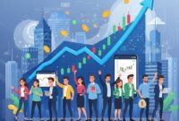 Ilustrasi pergerakan pasar saham..