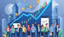 Ilustrasi pergerakan pasar saham..