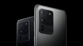 Tampak salah satu produk smartphone samsung.