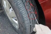 Bahaya Kerikil menempel di ban Mobil. 