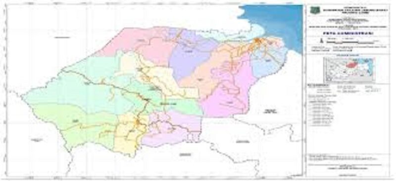 Peta Provinsi Jambi yang memperlihatkan daerah Tanjabbar dan Tanjabtim