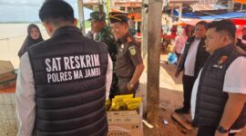 Pelaksanaan sidak di Pasar Sangeti. (Sumber/Poldajambi)