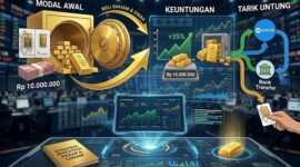 Ilustrasi tips aman investasi emas,.