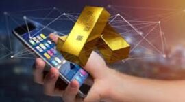 Ilustrasi transaksi emas digital.