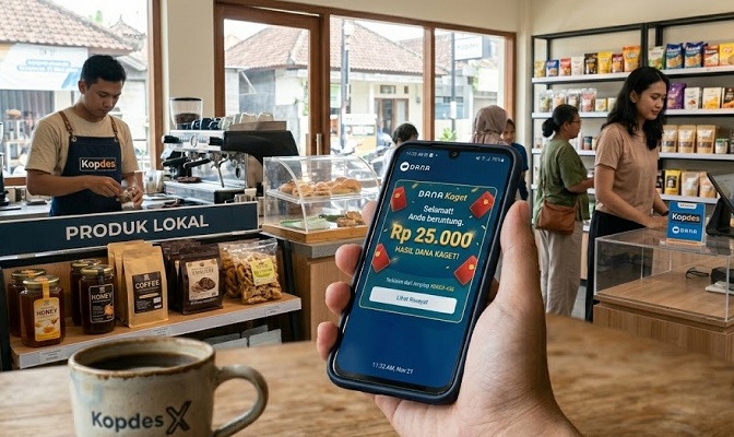 Ilustrasi kolaborasi kopdes dengan ritel modern.