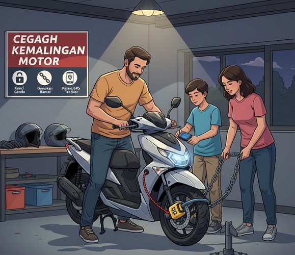 Ilustrasi cegah kemalingan motor