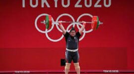 Foto ; Nurul Akmal saat bertarung di Olimpiade Tokyo tahun 2020