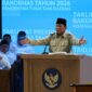 Presiden RI, Prabowo Subianto saat menyampaikan Rakornas Antar Pemerintah pusat dengan Pemerintah Daerah. (Sumber/Google)