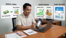 Ilustrasi bisnis saham,