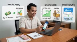 Ilustrasi bisnis saham,