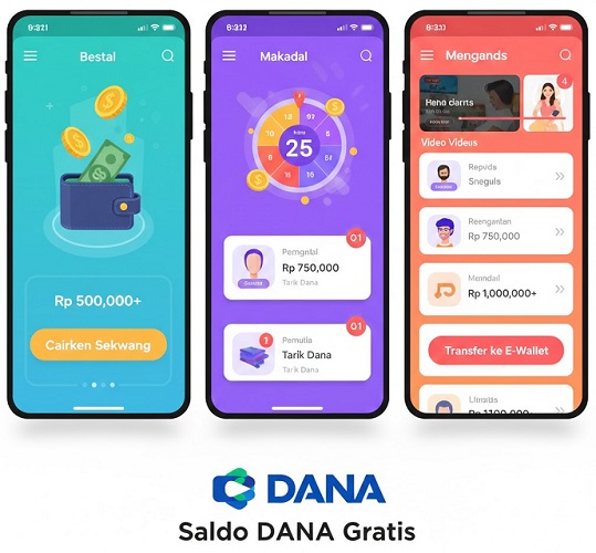 Tiga aplikas penghasil saldo dana