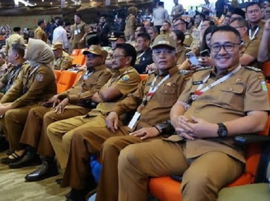 Tampak kekompokan Walikota dan Wakil Walikota Sungai Penuh, Alfin-Azhar saat menghadiri Rakornas dipimpin langsung Presiden RI, Prabowo