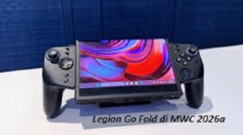Tampilan Lenovo Legion Go Fold di MWC 2026.