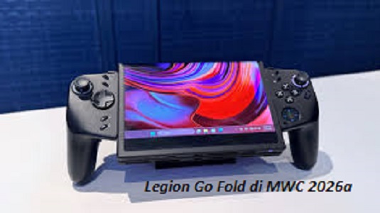 Tampilan Lenovo Legion Go Fold di MWC 2026.
