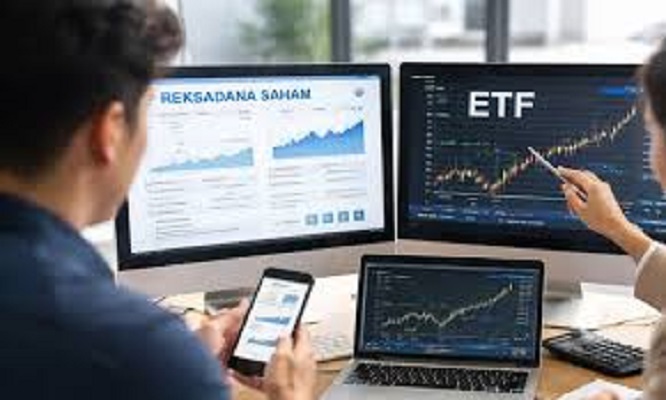 Ilustrasi perbandingan Reksadana Saham vs ETF