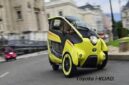 Tampilan Toyota i-ROAD mobil listrik roda tiga lincah dari toyota
