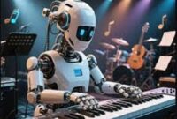 Ilustrasi teknologi AI masuk studio musik