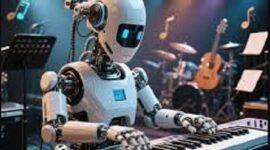 Ilustrasi teknologi AI masuk studio musik