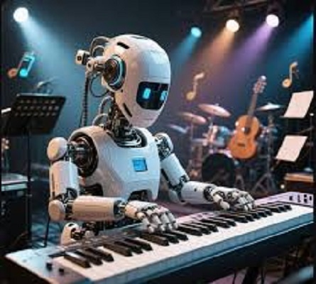 Ilustrasi teknologi AI masuk studio musik