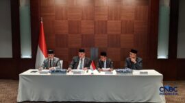 Foto: Konferensi Pers ESDM kebijakan pemerintah dalam menyikapi kondisi geopolotik global, Selasa (31/3/2026). (CNBC Indonesia/Emir Yanwardhana)
