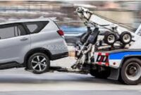 Ilustrasi mobil listrik di derek. (Sumber/Google)