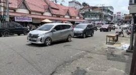 Kondisi jalan lintas merangin mulai dipadati kendaraan pemudik.
