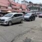 Kondisi jalan lintas merangin mulai dipadati kendaraan pemudik.
