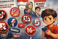 Ilustrasi pembatasan Medsos bagi anak-anak