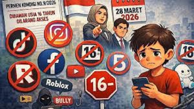 Ilustrasi pembatasan Medsos bagi anak-anak