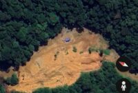 Penampakan kerusakan kawasan TNKS akibat aktivitas peti