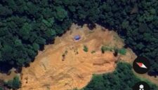 Penampakan kerusakan kawasan TNKS akibat aktivitas peti