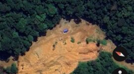 Penampakan kerusakan kawasan TNKS akibat aktivitas peti