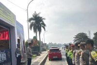 Polres Srolangun saat menggelar apel pelaksanaan pengamanan arus mudik lebaran