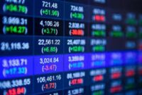 Ilustrasi pergerakan harga saham.
