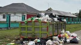 Tampak tumpukan sampah di Muaro Jambi