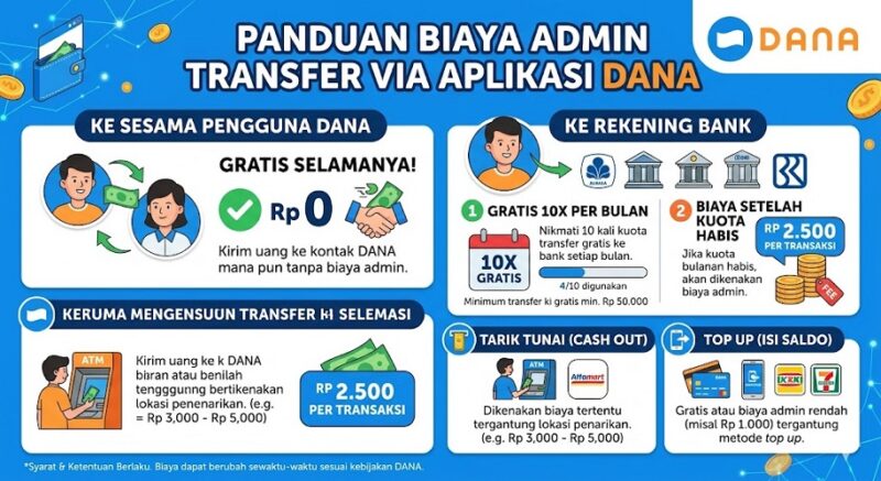 Biaya admin tranfer melalui dana