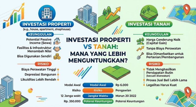 Mana yang lebih menguntungkan investasi properti atau Tanah