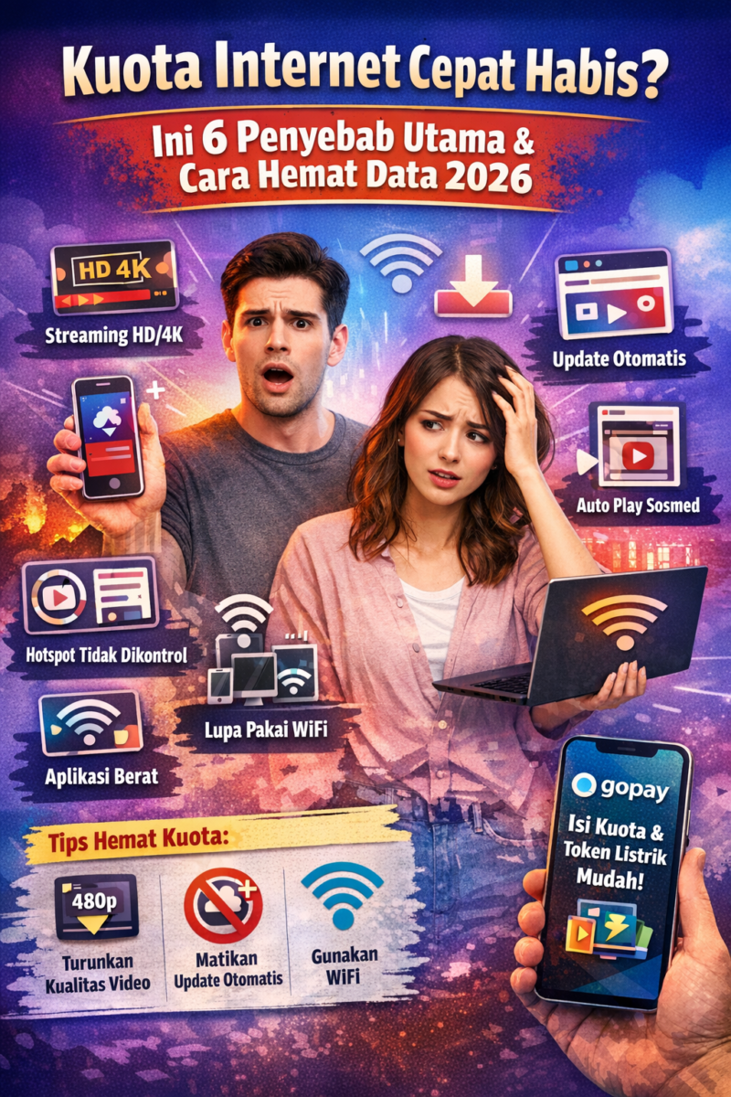 Ilustrasi kuota internet cepat habis