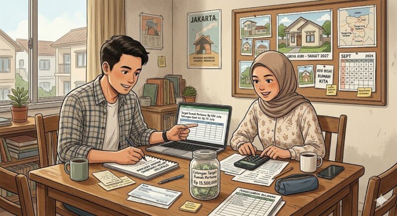 Ilustrasi cara menabung untuk mendapatkan rumah pertama
